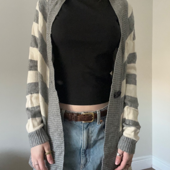 Banana Republic - Striped Lambswool Cardigan: Women's Size M - Picture 2 of 9
